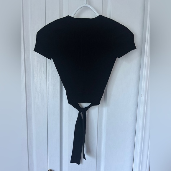 Little Moon • aritzia • size XXS • black prunella wrap top - Picture 5 of 5